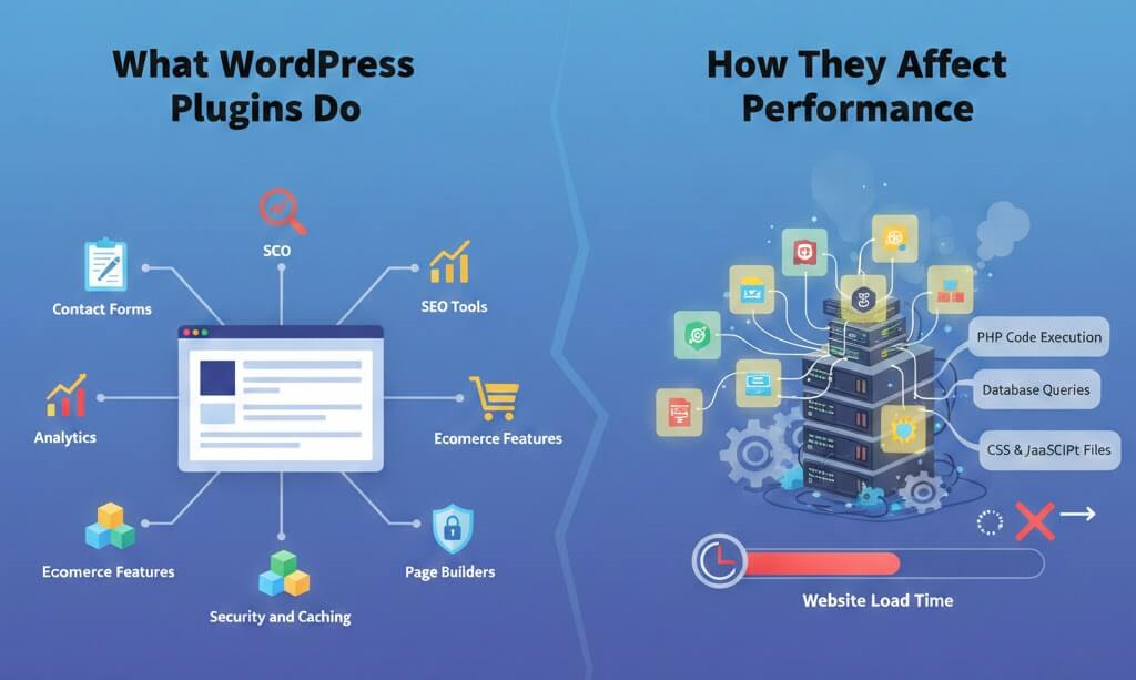 How WordPress plugins affect website performance and load time