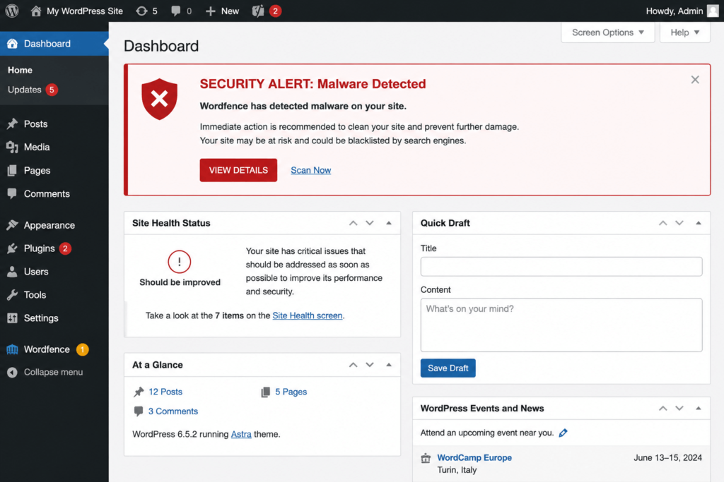 wordpress security malware alert dashboard.png