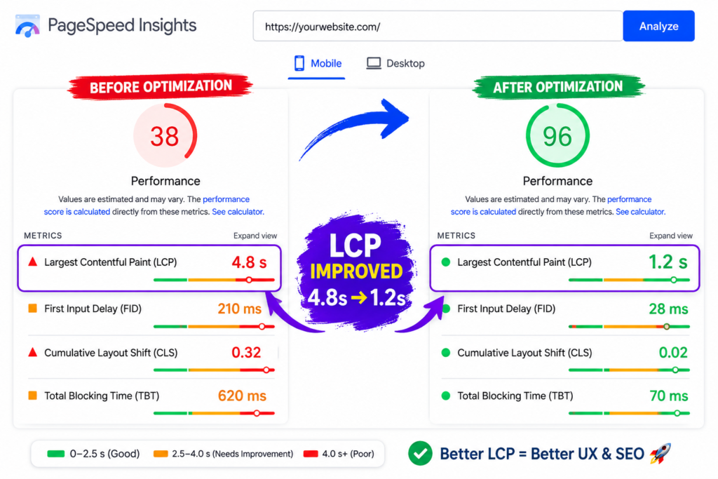 Fix-Largest-Contentful-Paint-in-WordPress-using-PageSpeed-Insights-performance-analysis