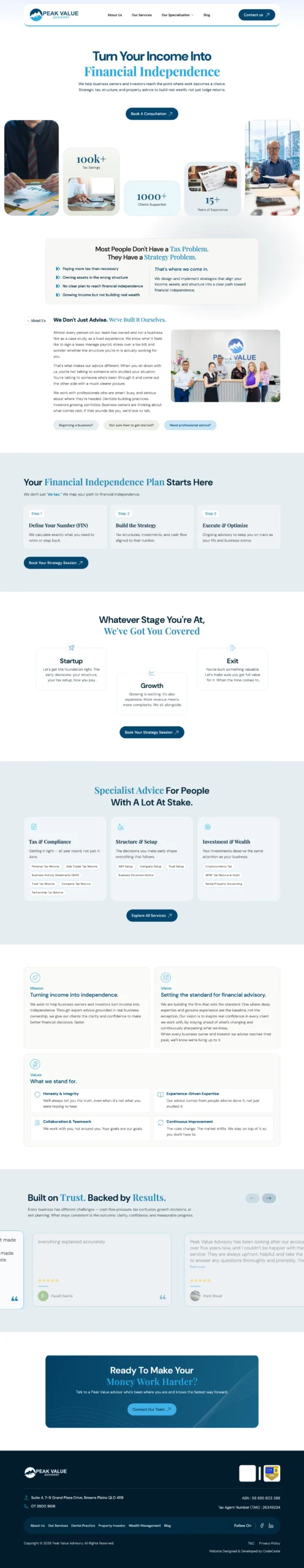 Client website after the CodeCaste WordPress redesign
