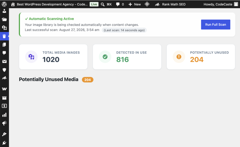 Unused Media Usage Audit