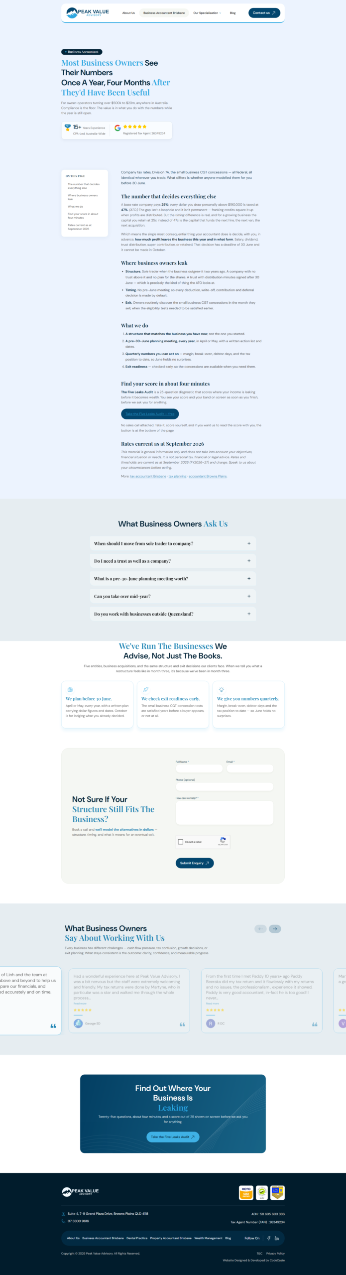 After: Service page transformation