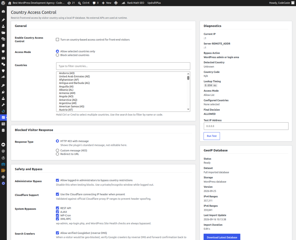 Country Access Control by CodeCaste