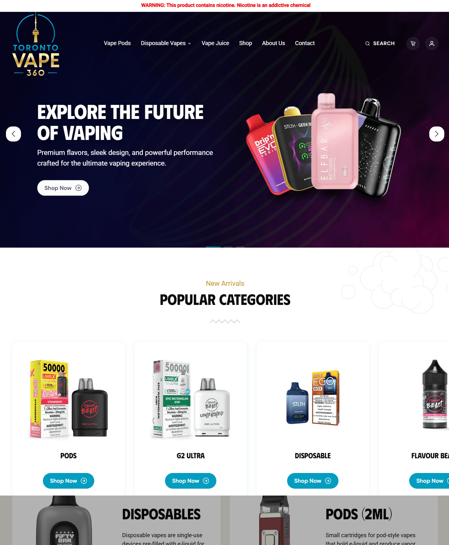 Toronto Vape 360 Website Design & Build