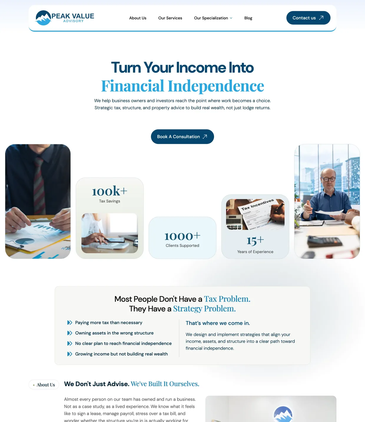 Peak Value AdvisoryWebsite Redesign